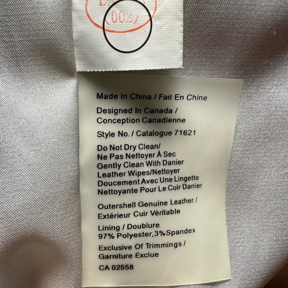 Danier leather tab moto jacket women’s size xs - Picture 8 of 9